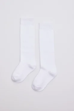 Calcetines infantiles largos algodón blanco