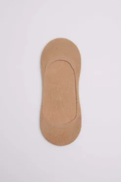 Calcetines pinkies invisibles algodón beige