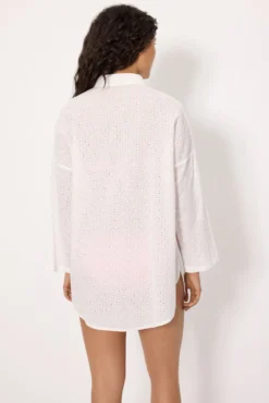 Camisa larga algodón bordado