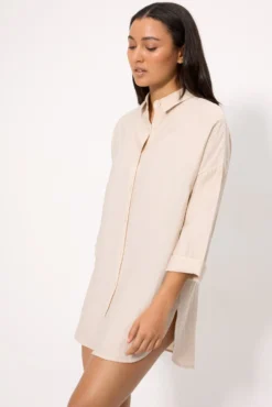 Camisa larga con lino