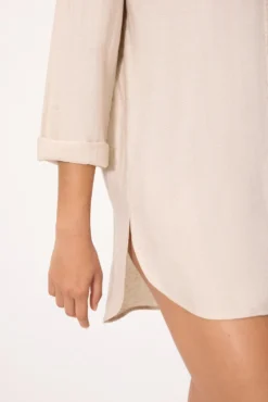 Camisa larga con lino