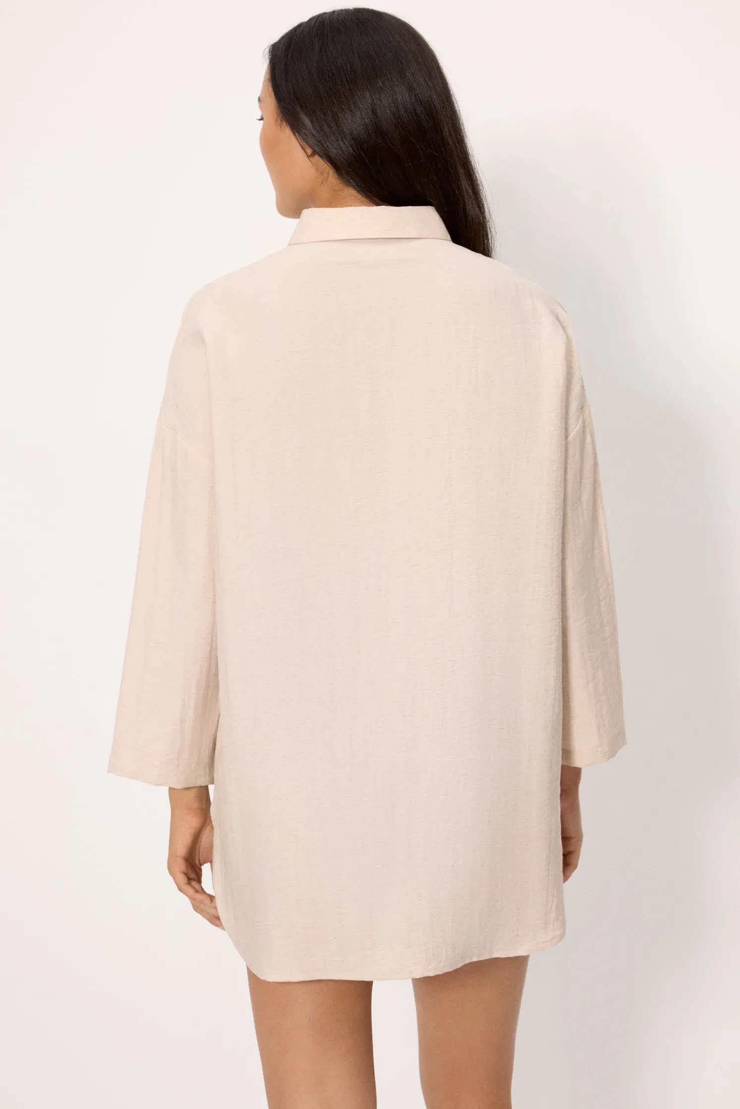 Camisa larga con lino