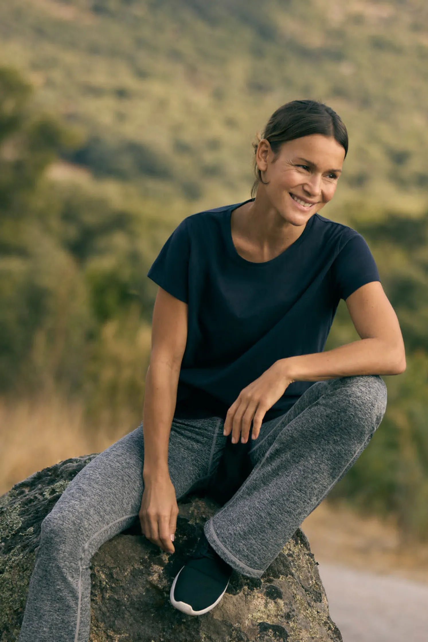 Camiseta algodón básica estilo deportivo negro