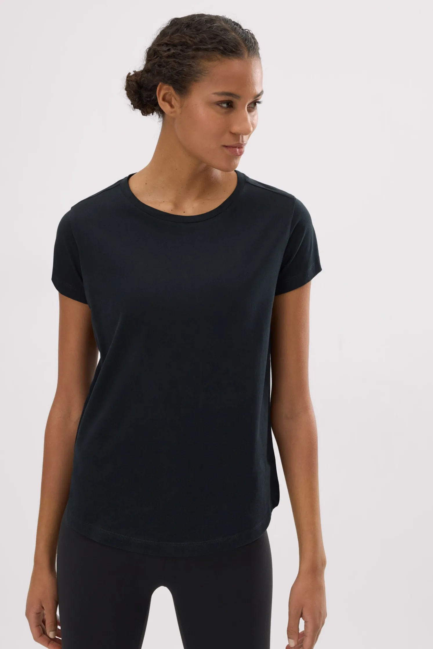 Camiseta algodón básica estilo deportivo negro