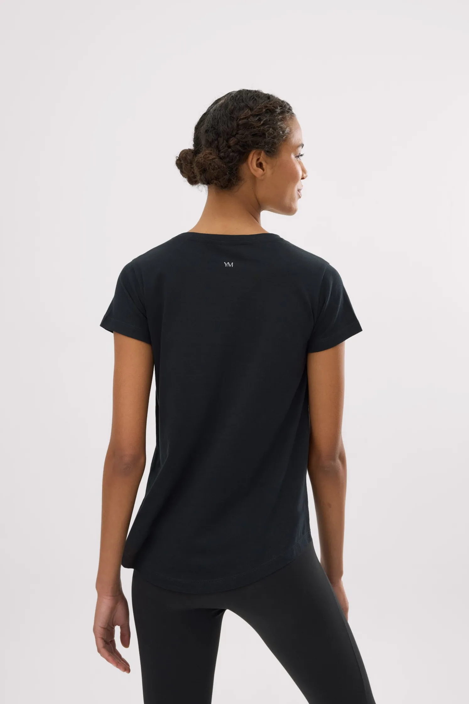 Camiseta algodón básica estilo deportivo negro