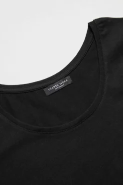 Camiseta interior manga corta algodón negro