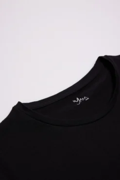 Camiseta interior manga corta algodón negro