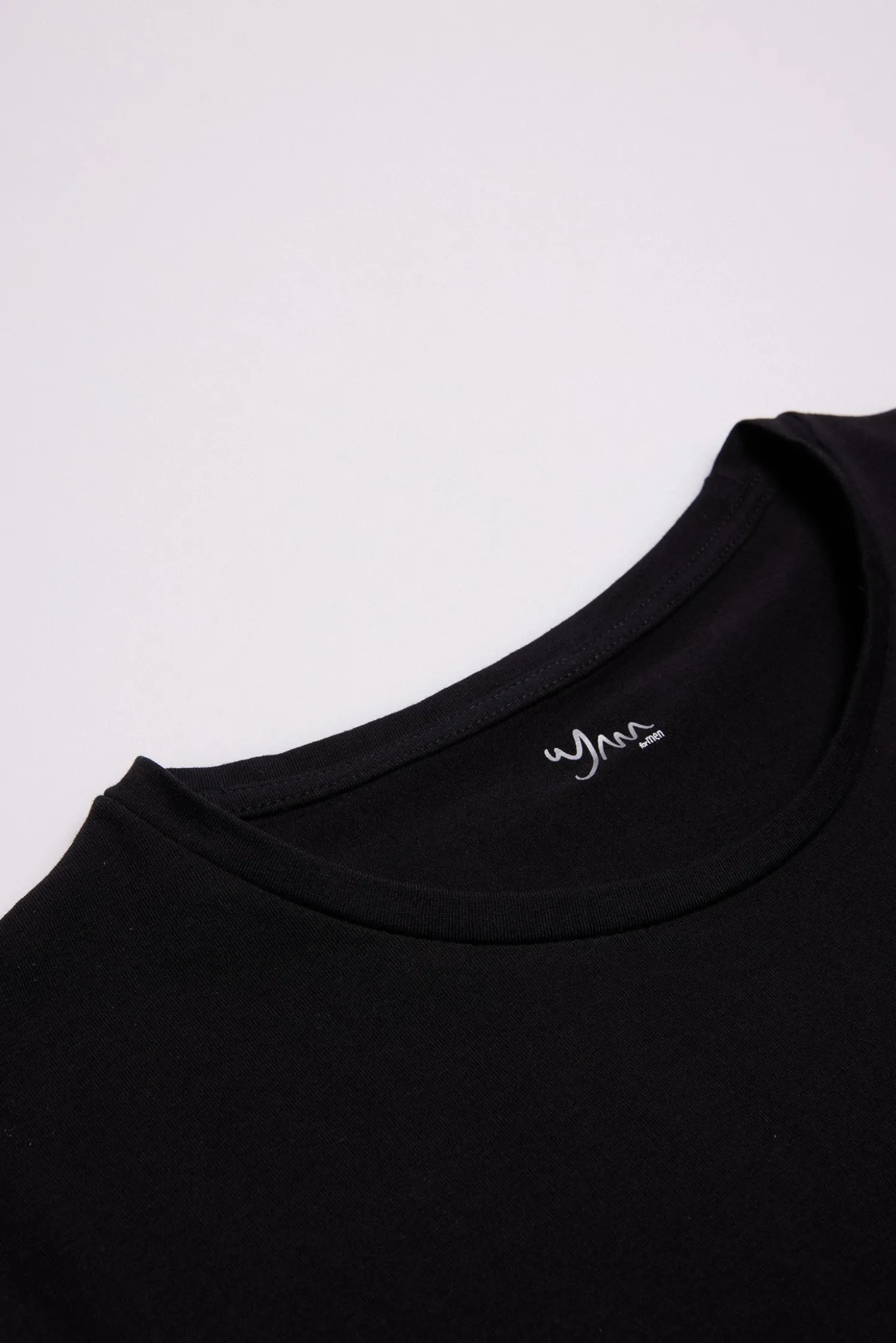 Camiseta interior manga corta algodón negro