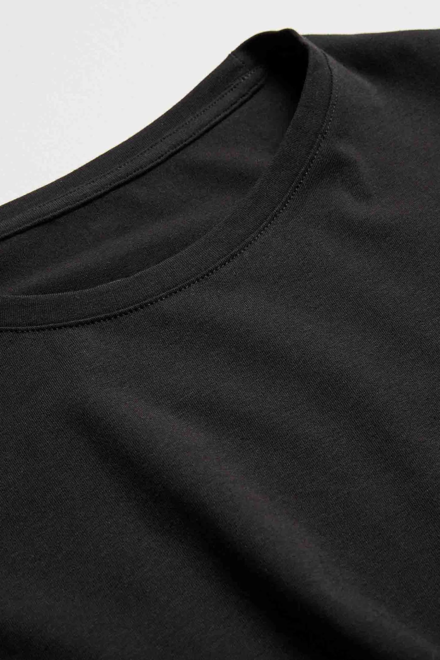 Camiseta interior manga larga algodón negro