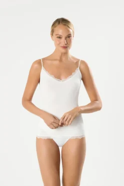Camiseta interior tirantes bambú marfil