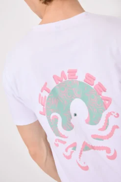 Camiseta manga corta básica Let me sea blanco