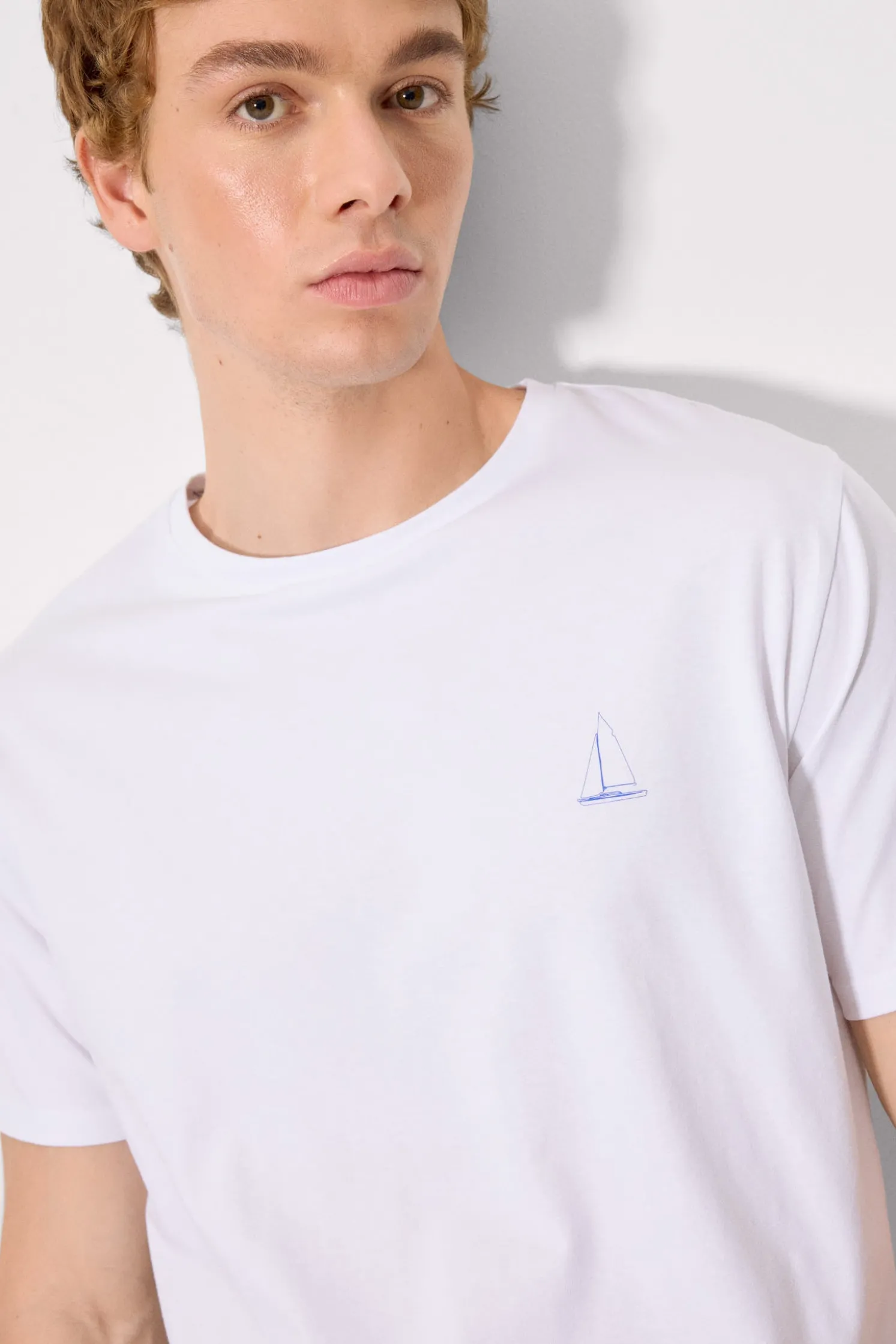 Camiseta manga corta básica Rough Waters blanco