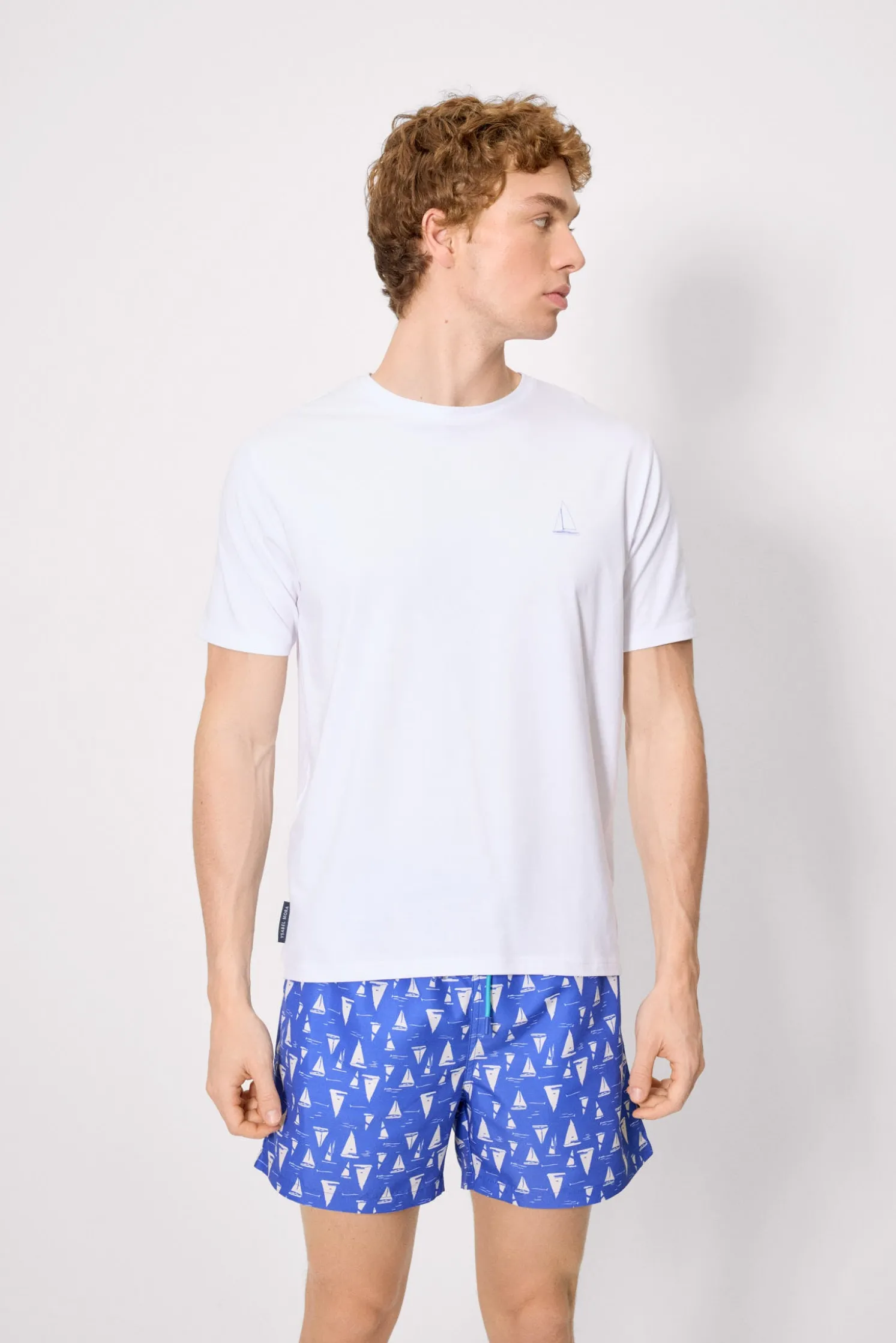 Camiseta manga corta básica Rough Waters blanco