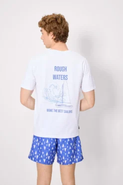 Camiseta manga corta básica Rough Waters blanco