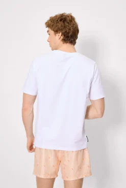 Camiseta manga corta estampado langosta blanco