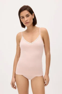 Camiseta tirantes interior algodón rosa