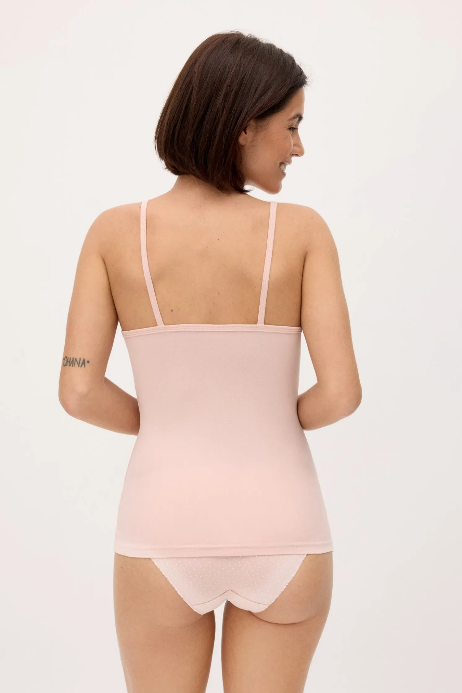 Camiseta tirantes interior algodón rosa