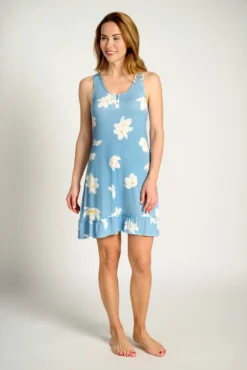 Camisón tirantes flores azul | MUYDEMI