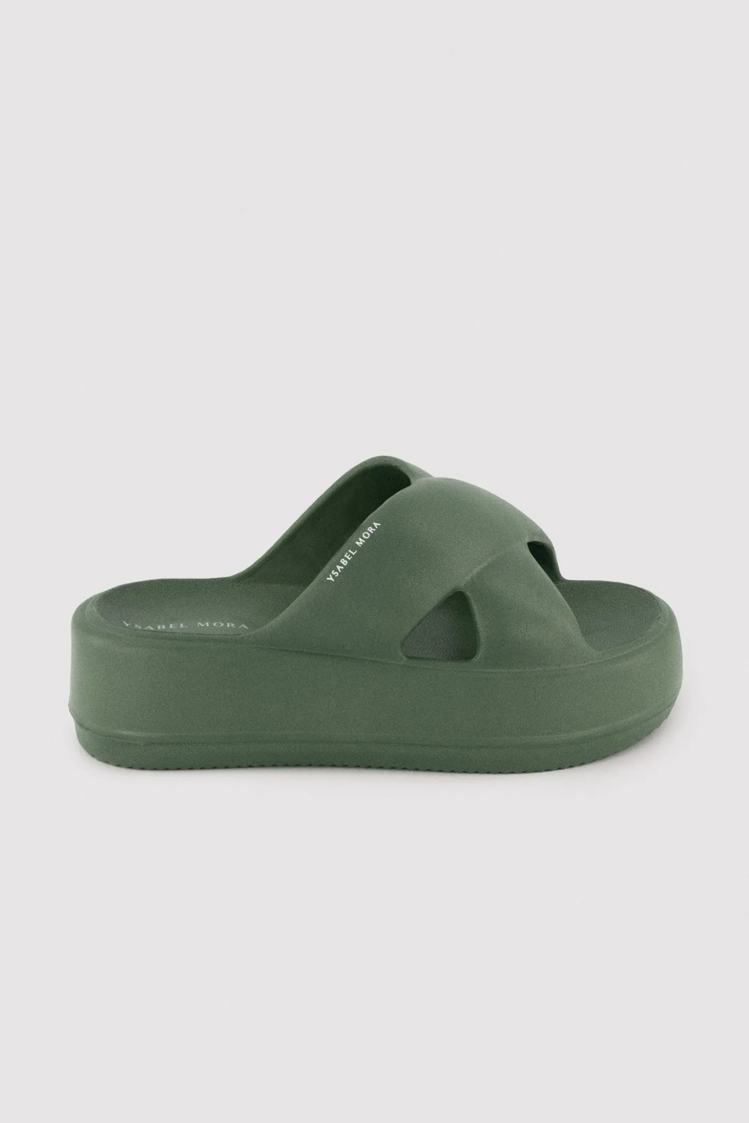 Chanclas de playa con plataforma antideslizantes ligeras verde botella