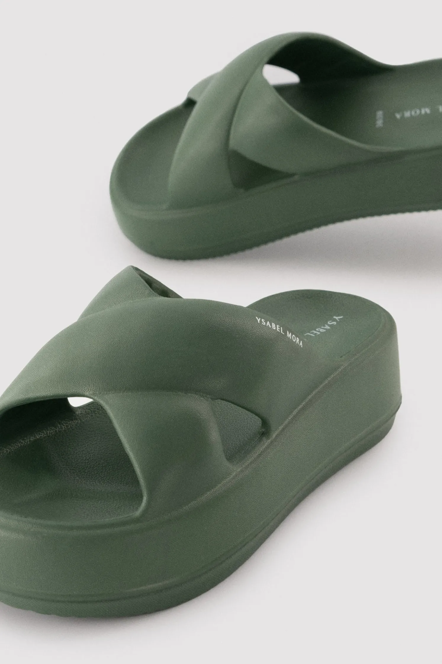 Chanclas de playa con plataforma antideslizantes ligeras verde botella
