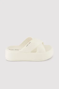 Chanclas de playa con plataforma antideslizantes ligeras blancas