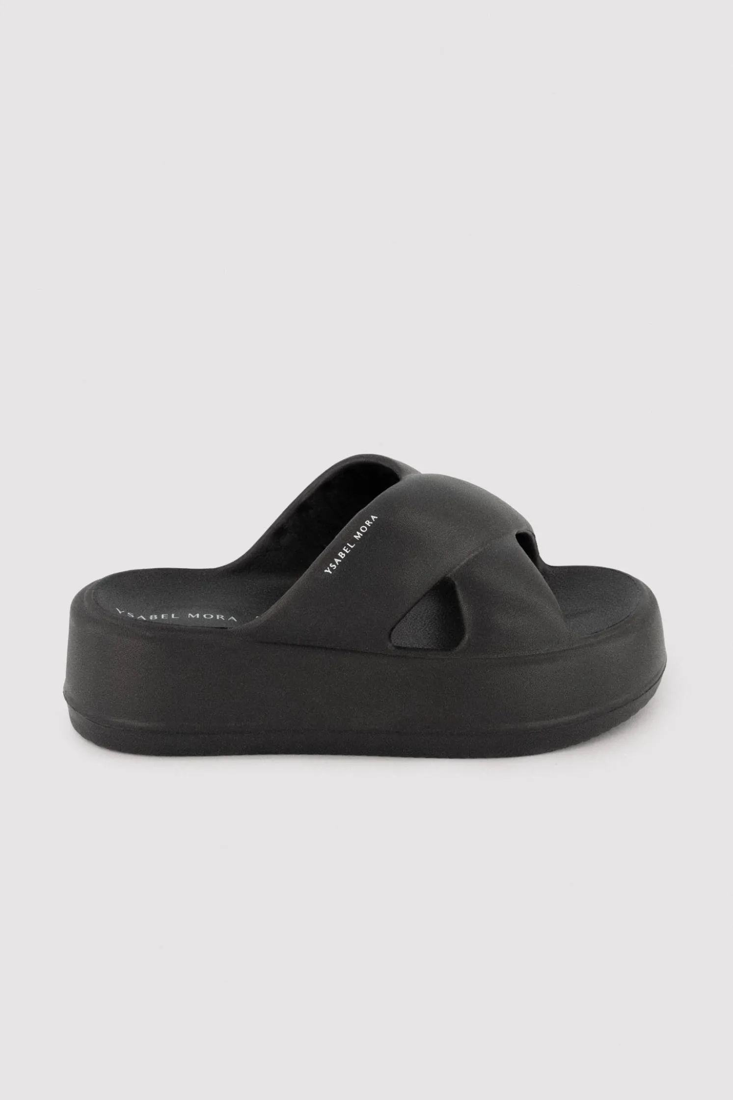 Chanclas de playa con plataforma antideslizantes ligeras negras