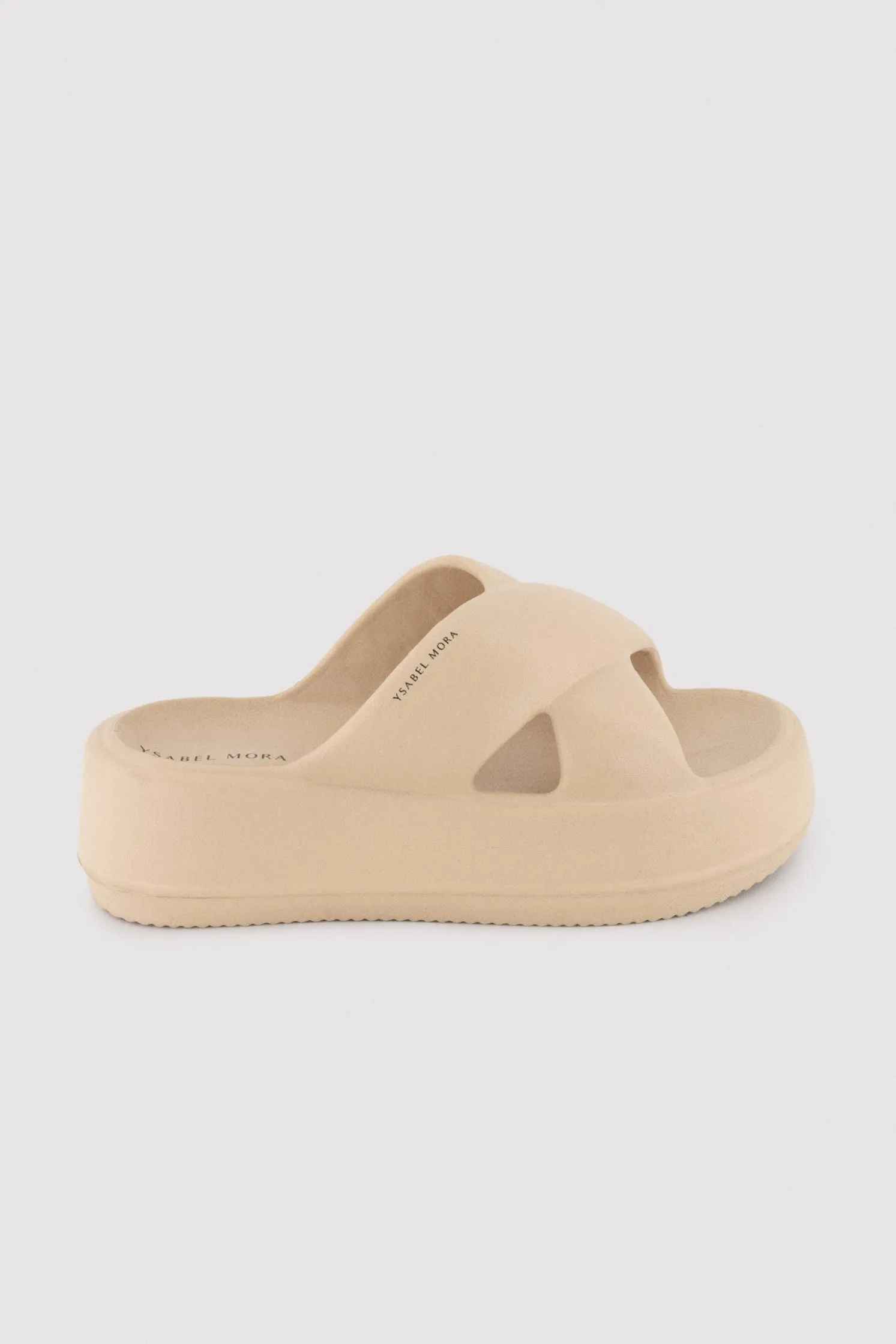 Chanclas de playa con plataforma antideslizantes ligeras beige