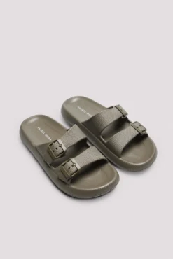 Chanclas hebillas verde caqui