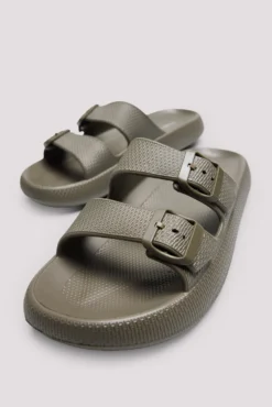 Chanclas hebillas verde caqui