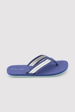 Chanclas hombre tira rayas contrastadas azul