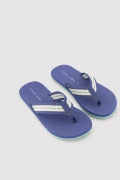 Chanclas hombre tira rayas contrastadas azul