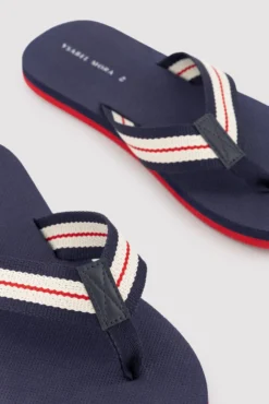 Chanclas hombre tira rayas contrastadas marino