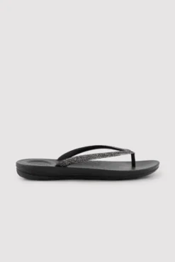 Chanclas tira brillante negras
