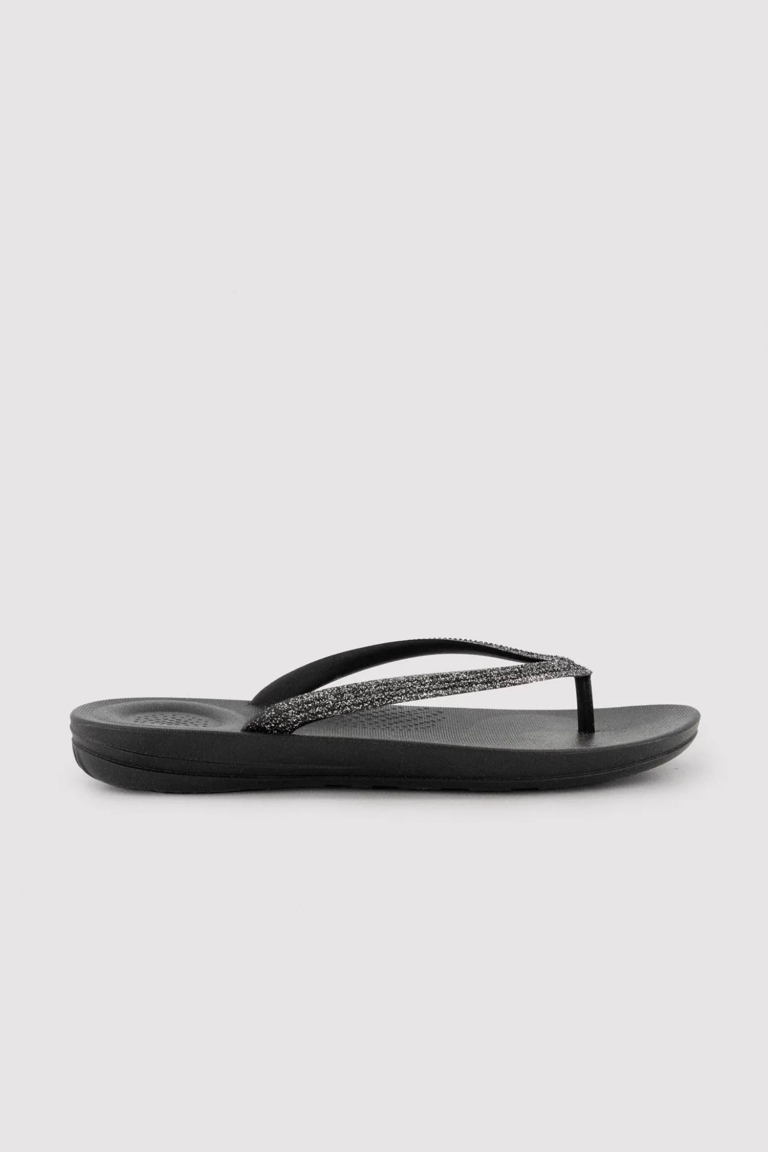 Chanclas tira brillante negras