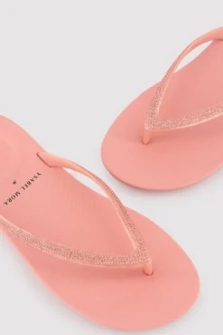 Chanclas tira brillante rosa