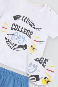 Conjunto bebé manga corta College Boy
