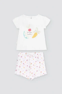 Conjunto bebé manga corta estampado verduras
