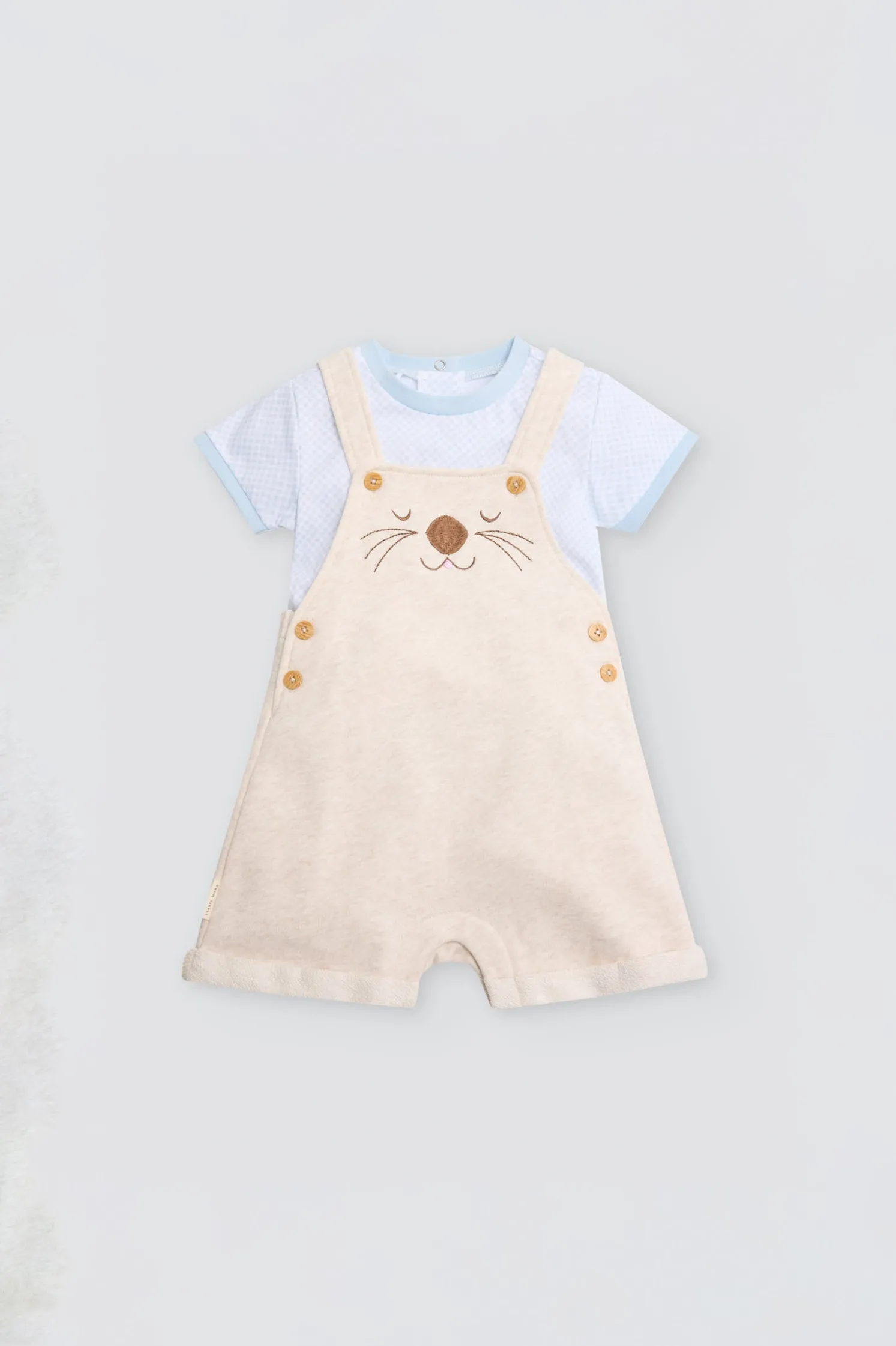 Conjunto bebé manga corta estampado oso