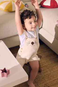Conjunto bebé manga corta estampado oso