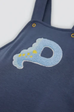 Conjunto bebé peto y camiseta detalle tejido bouclé manga larga