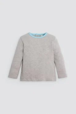 Conjunto bebé peto y camiseta detalle tejido bouclé manga larga