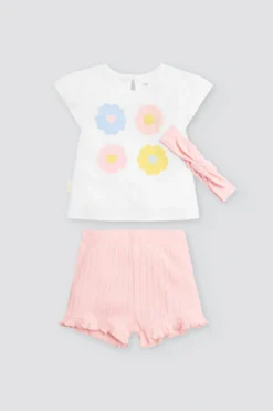Conjunto bebé 3 piezas estampado floral