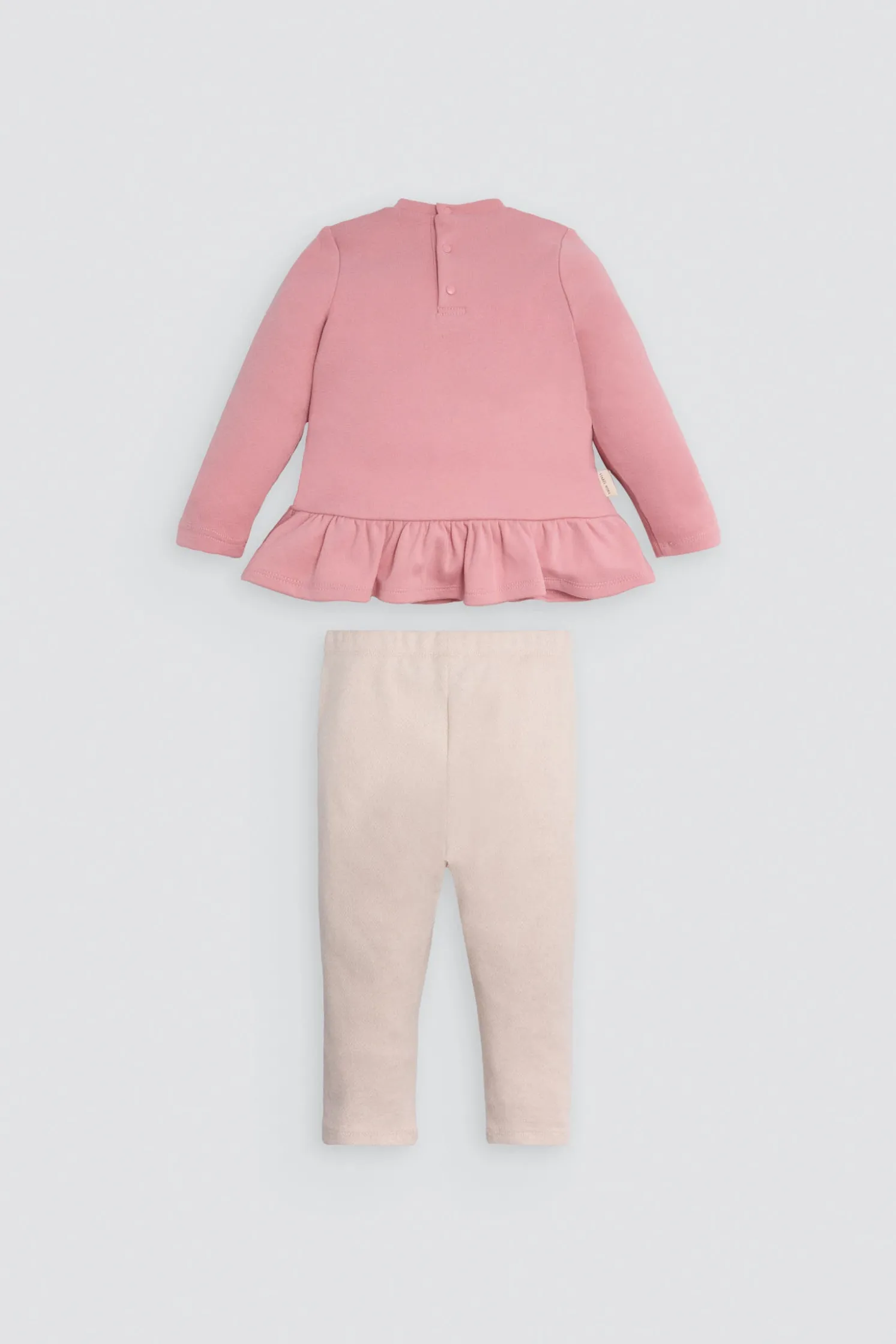 Conjunto bebé sudadera con volante y pantalón dibujo gatito