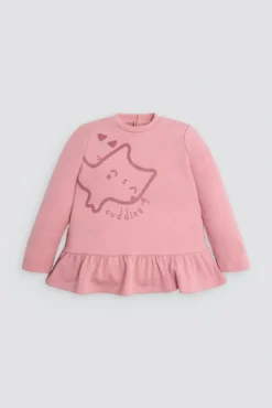 Conjunto bebé sudadera con volante y pantalón dibujo gatito