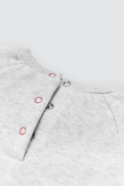 Conjunto bebé sudadera y jogger gris estampado
