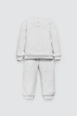 Conjunto bebé sudadera y jogger gris estampado