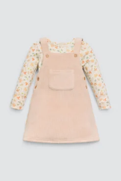 Conjunto bebé vestido peto y camiseta manga larga Autumn