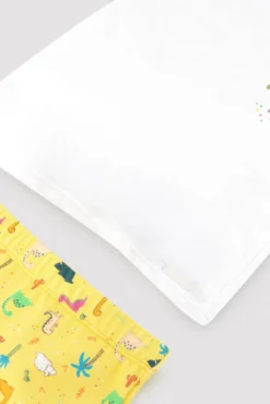 Conjunto camiseta y bañador bóxer bebé estampado dinosaurios