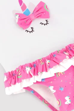 Conjunto camiseta y culetín bebé estampado unicornios rosa