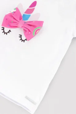 Conjunto camiseta y culetín bebé estampado unicornios rosa